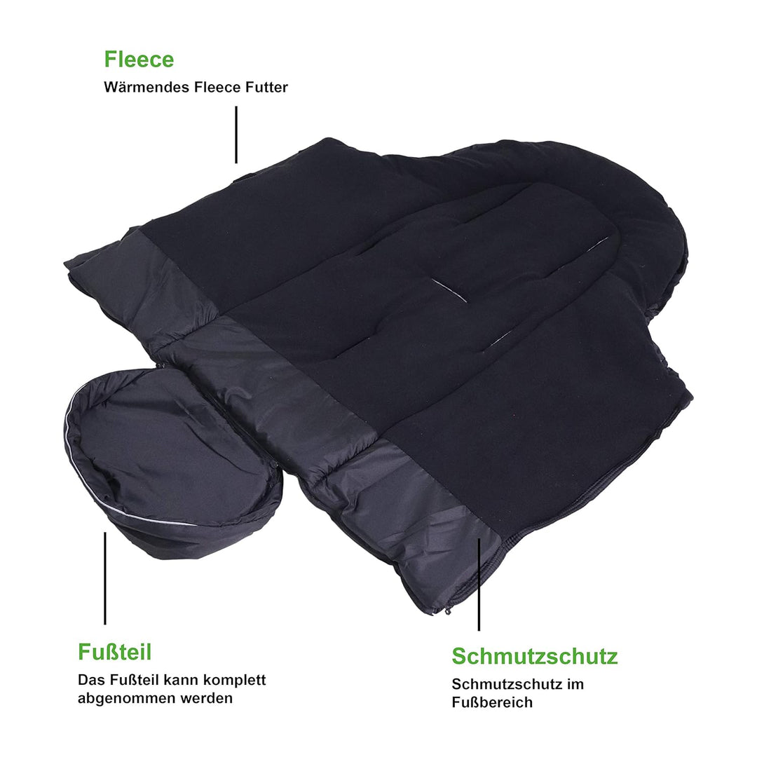 Kaiser Naturfelle 6570825 - Fusssack "Iglu Thermo Fleece", Farbe: schwarz, Schwarz