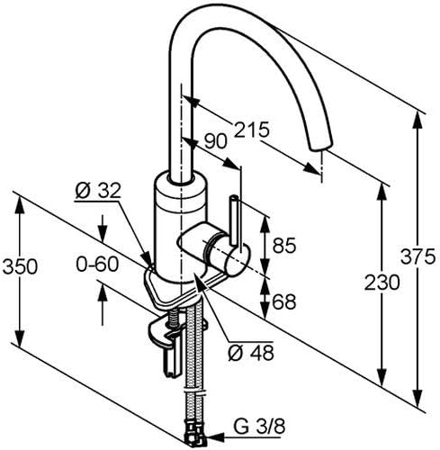 Kludi Spültisch-Einhebelmischer Bozz mit schwenkbarem Auslauf, verchromt, 428030576