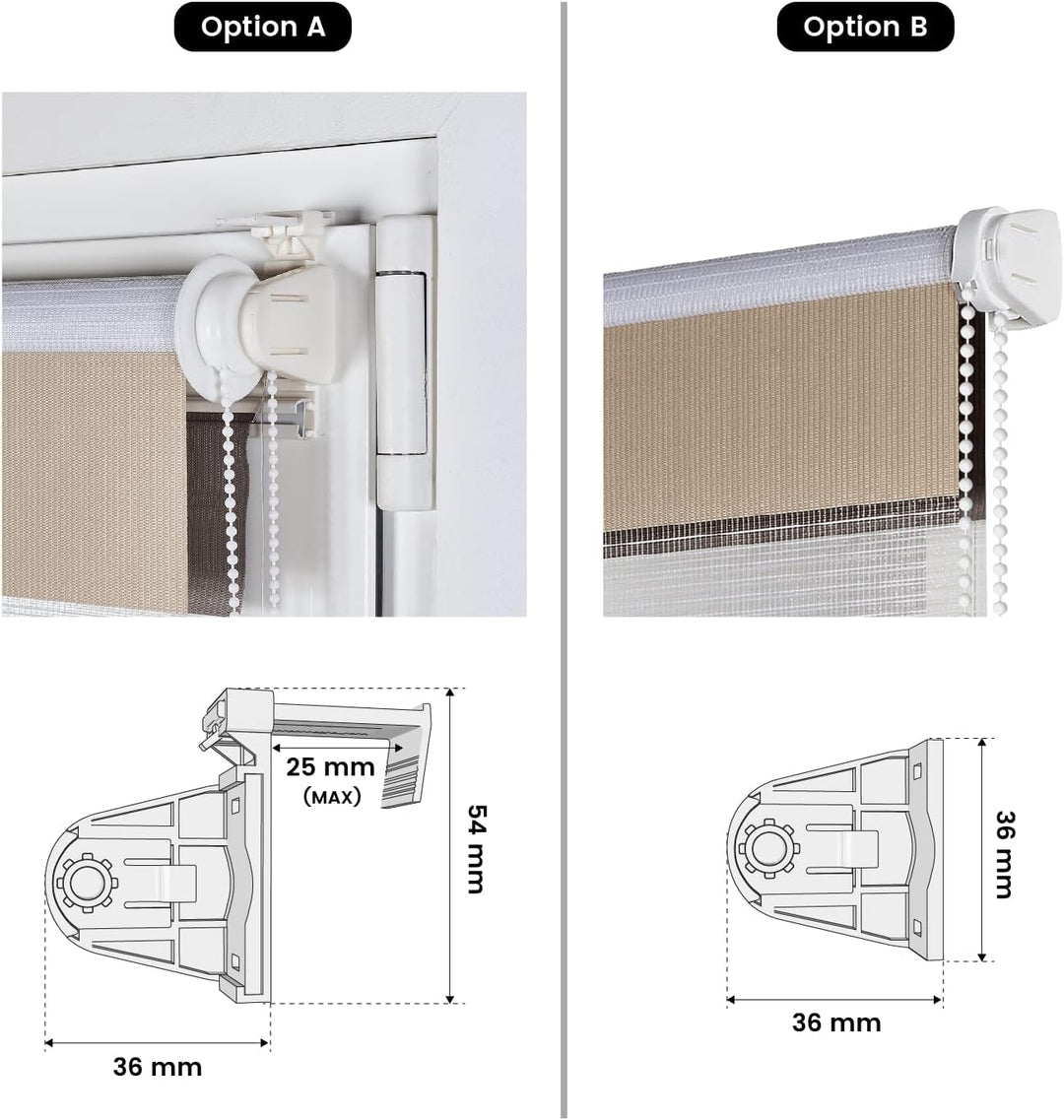 STORESDECO Doppelrollo Klemmfix ohne Bohren. Klemmrollo Einfache Montage, Zebra Rollo lichtdurchläss