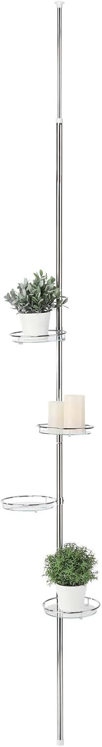 Gravidus Teleskop Blumenregal ausziehbar mit 4 Glasablagen, höhenverstellbar, verchromtes Metall, st