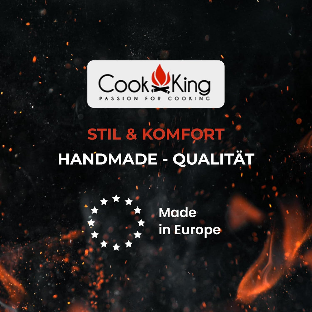 CookKing Terrassenofen Faro aus Stahl | 40x40x158 cm, Schwarz | Handgefertigt in Europa | Ideal für