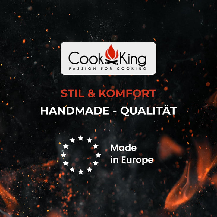 CookKing Terrassenofen Faro aus Stahl | 40x40x158 cm, Schwarz | Handgefertigt in Europa | Ideal für