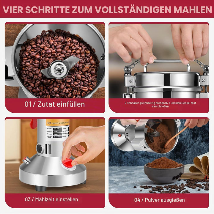 Kotsy Tragbare Getreidemühle ,Herb Grain Spice Getreidemühle Mühle Mehl Pulver Maschine 220 V,3 Klin