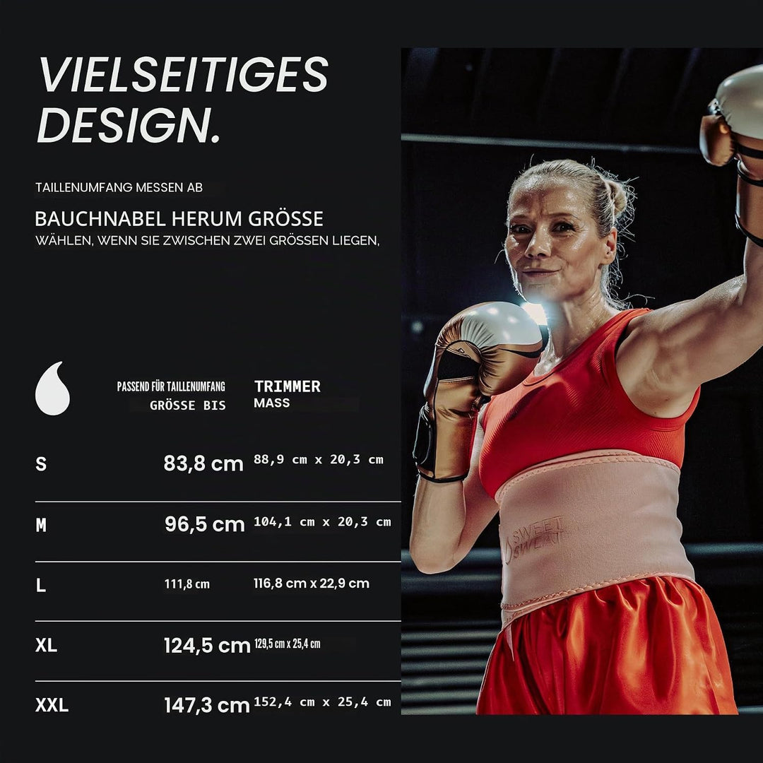 Sports Research Bauchgurt „Sweet Sweat“ zur Förderung der Schweissbildung am Bauch, Pinkes Logo, Lar