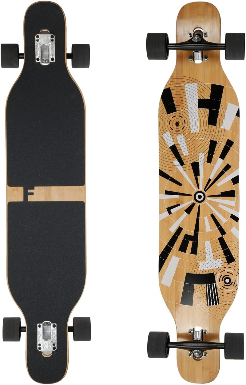 FunTomia Longboard mit 3 Flex Stufen Drop Through Cruiser Komplettboard Mach1 Speed Kugellager T-Too