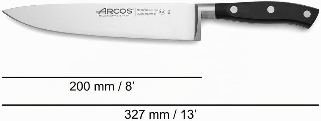 Arcos Küchenmesser-Set: 1 Schälmesser + Santoku + Chefmesser - Set für Köche mit Edelstahlklinge und
