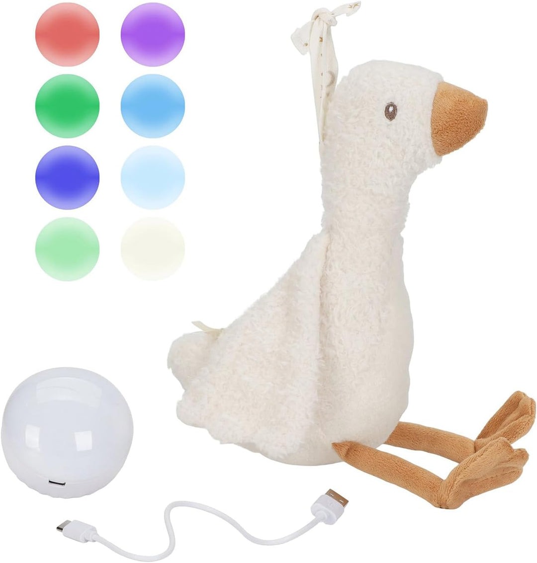 Little Dutch 8440 Kuscheltier mit Licht und Geräuschen Kleine Gans - Newborn Naturals weiss
