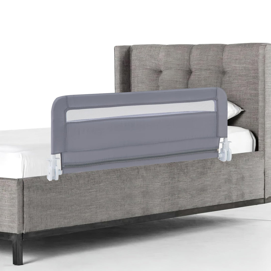 COSTWAY Bettgitter klappbar für Kleinkinder, 100 x 42 cm Bettschutzgitter mit Sicherheitsgurt & abne