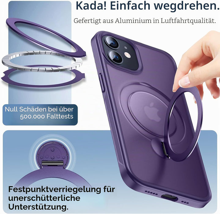 Anqrp 360° All-in-One-Ständerhülle für iPhone 12/12 Pro Hülle mit Rotierbarem Magnetischem Ständerri