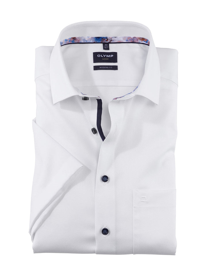 OLYMP Herren Businesshemd Kurzarm Luxor,Einfarbig,modern fit,Global Kent 44 00, 44 00
