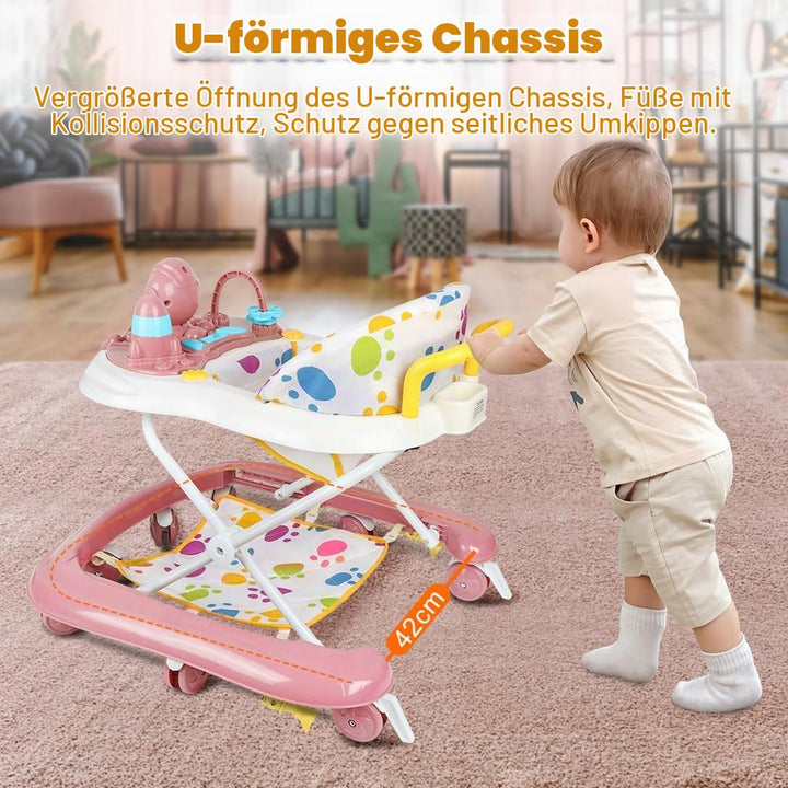 5-in-1 Lauflernhilfe für Babys, mit 5 verstellbaren Höhen, Lauflernhilfe für Babys, faltbar, mit abn