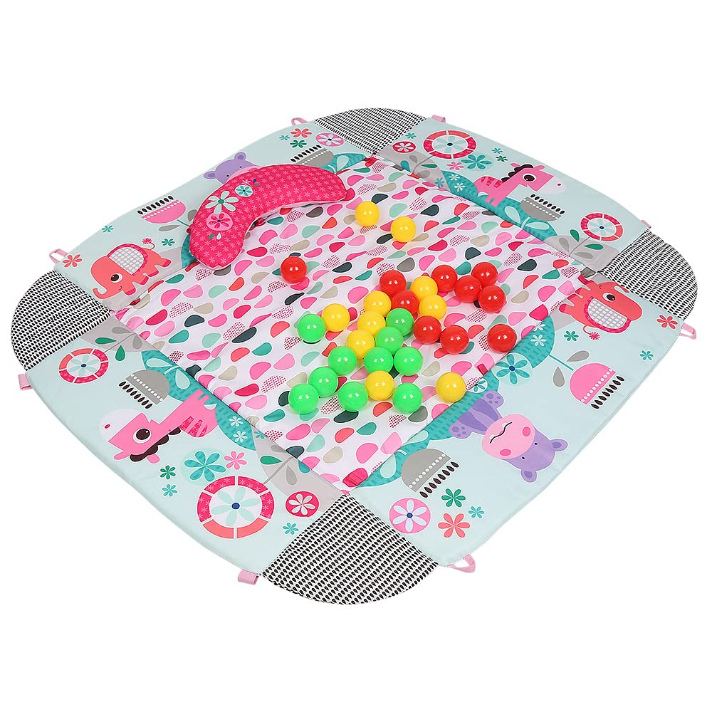 4-in-1 Baby Spieldecke Laufstall, Spielbogen, Bällebad Spielmatte mit Spielbogen Abnehmbarem,Neugebo