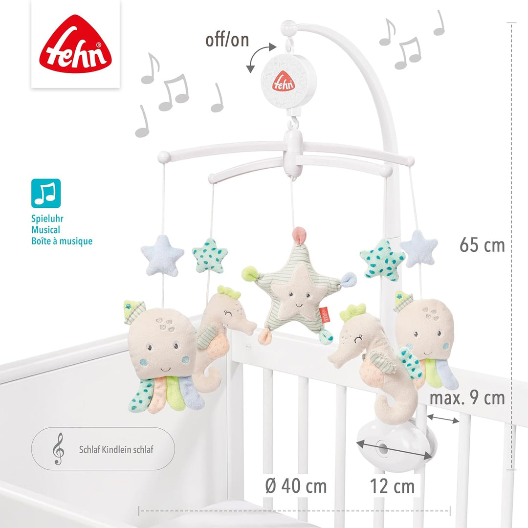 Fehn Musik Mobile Meereskinder - Baby Einschlafhilfe Musikspielzeug - Spieluhr Melodie "Schlaf Kindl