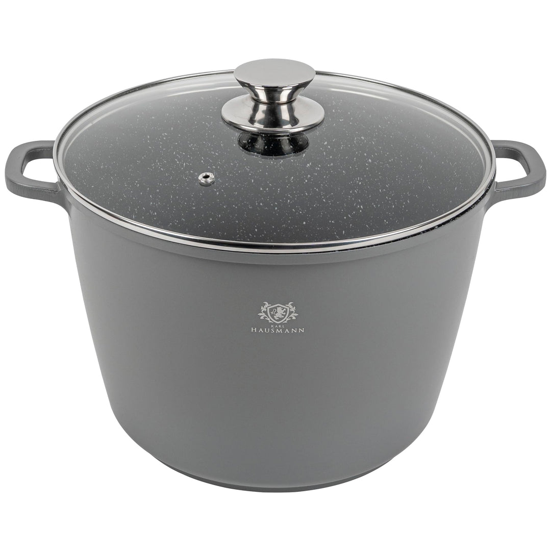 KARL HAUSMANN Aluguss Topf 24 cm 6L mit Deckel - Kochtopf Induktion, Antihaftbeschichtet mit COOKMAR