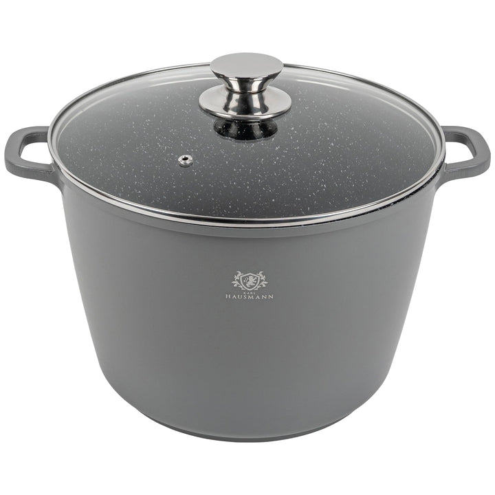 KARL HAUSMANN Aluguss Topf 24 cm 6L mit Deckel - Kochtopf Induktion, Antihaftbeschichtet mit COOKMAR