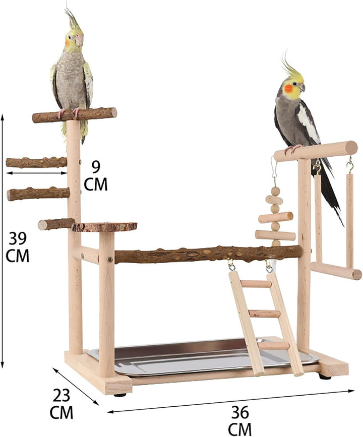 Dynaeuty Papagei Vogelspielplatz, Wellensittich Spielzeug, Parrot Playstand, Geeignet für Eclectus,