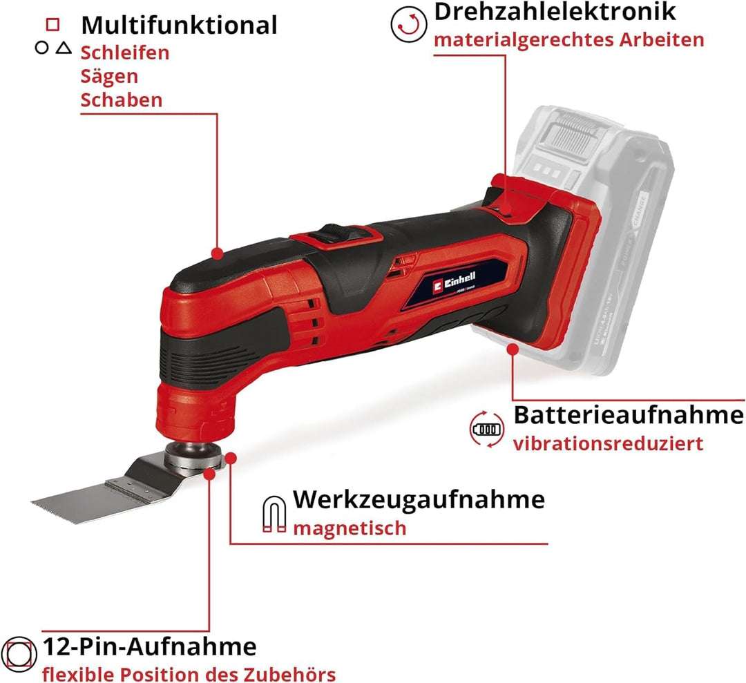 Einhell Akku-Multifunktionswerkzeug TC-MG 18 Li-Solo Power X-Change (Li-Ionen, 18 V, magnetische Wer