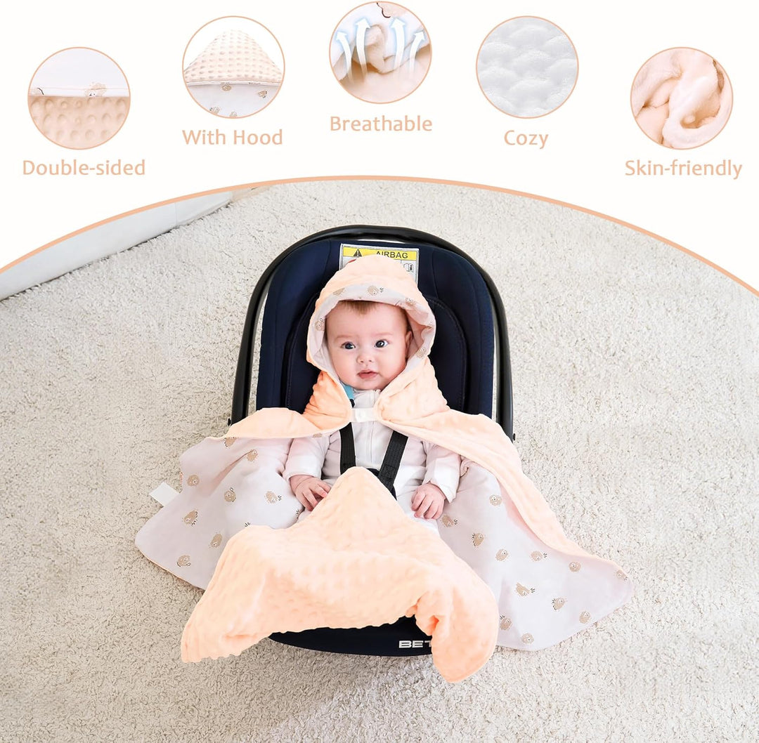 amo nenes Baby Einschlagdecke 100% Baumwolle, Universal Einschlagdecke Babyschale 90 x 90cm, Herbst-