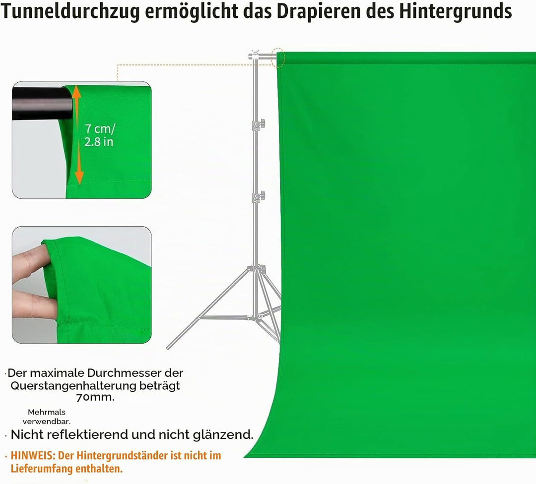 Fotografie-Hintergrund 2 * 3 M, Foto Hintergrund aus 100% Polyester mit 4 grosse Studio Klemmen &amp; 4
