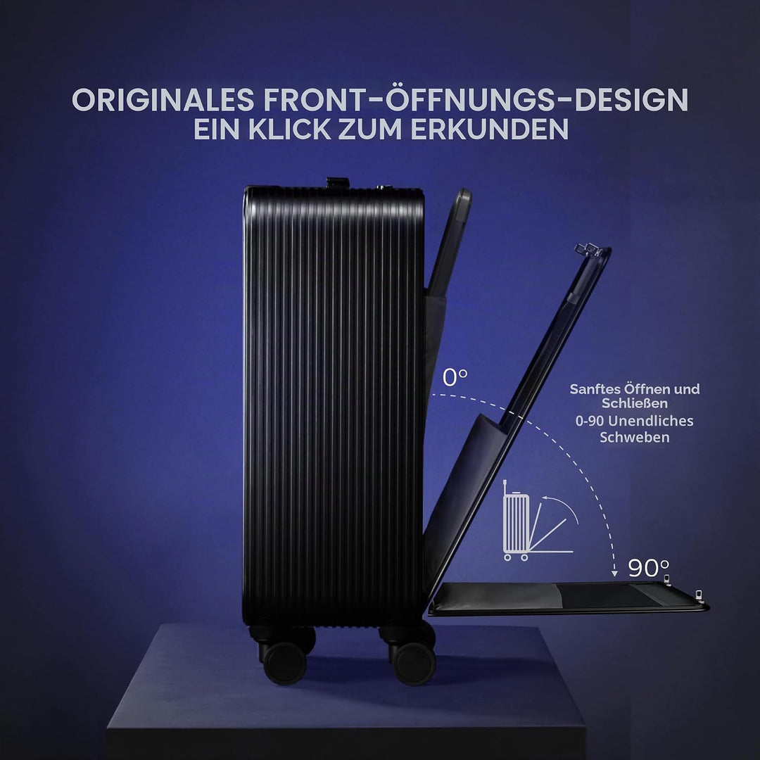 TUPLUS Koffer Aluminium Trolley Rollkoffer mit 4 Rollen Reisekoffer Handgepäck Hartschalenkoffer mit