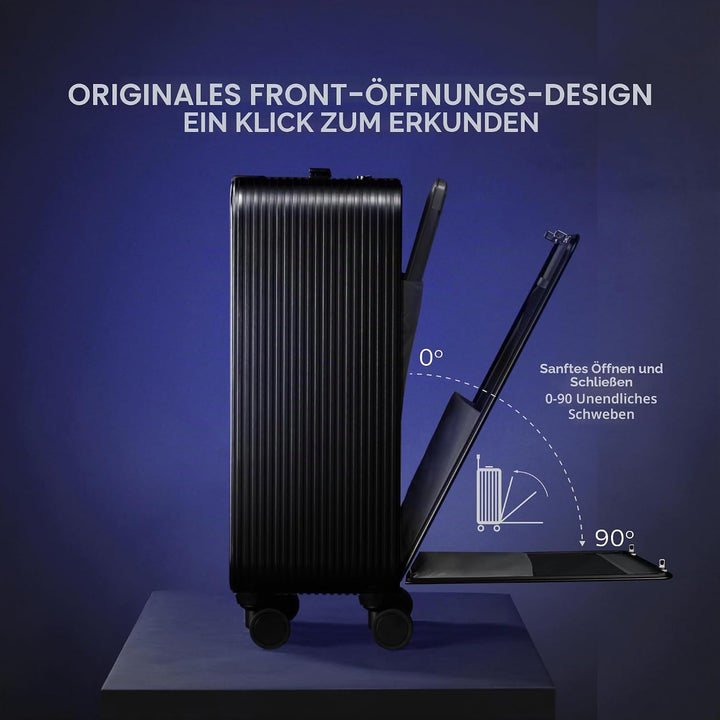 TUPLUS Koffer Aluminium Trolley Rollkoffer mit 4 Rollen Reisekoffer Handgepäck Hartschalenkoffer mit