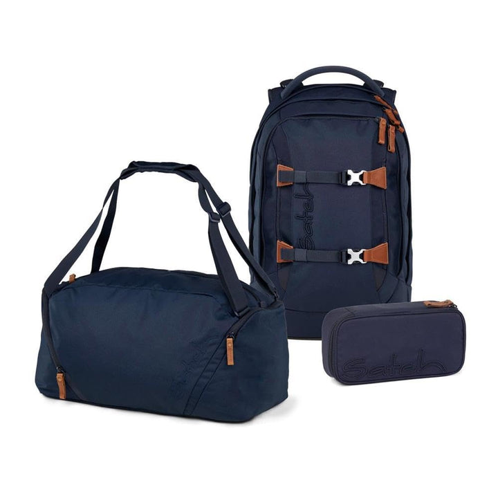 Satch Pack Nordic Black Skandi Edition Schulrucksack Set 3tlg. inkl. Schlamperbox und Sporttasche (N