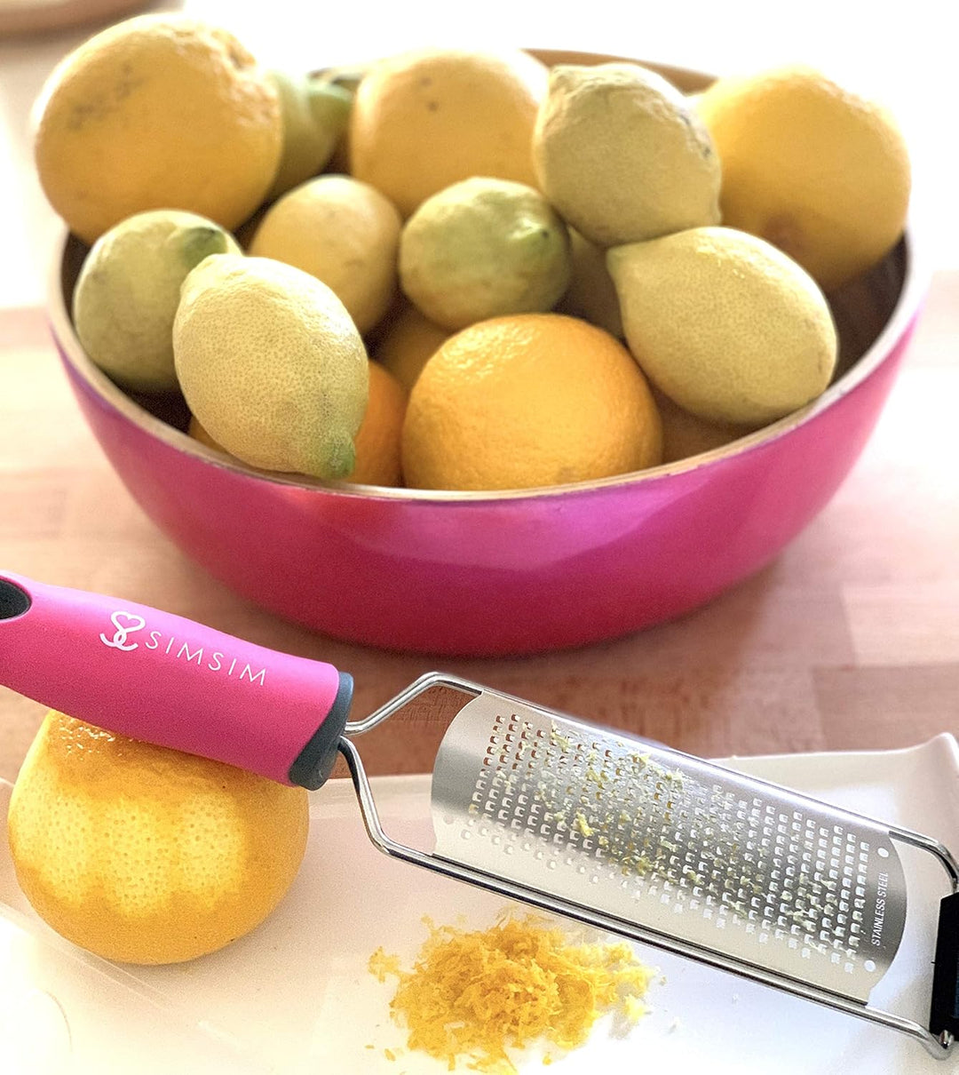 SimSim superscharfe feine Reibe Zesterreibe Profiqualität Citruszester Zitronenzester Multifunktions