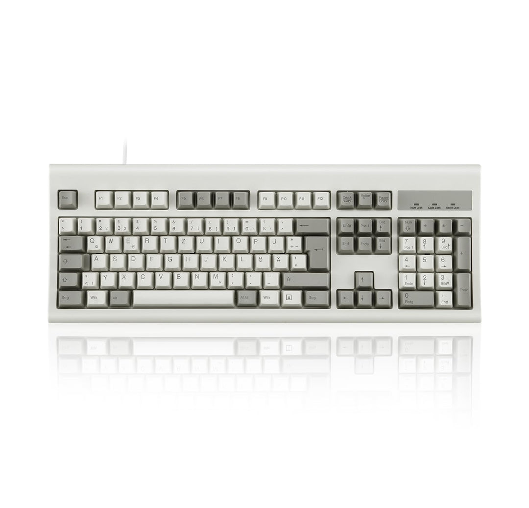 Perixx PERIBOARD-106M, USB-Kabelgebundene Tastatur in Vollformat mit ergonomischen Design, Retro/Vin