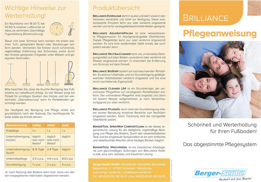 Berger-Seidle Aqua Seal Smarthome, wasserbasierter 5 Liter Wasserlack halbmatt Parkett Fussboden