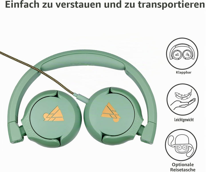POGS-Kinderkopfhörer mit Kabel | The Elephant 2 | Faltbarer robuster Kinderkopfhörer ab 3 Jahren | L