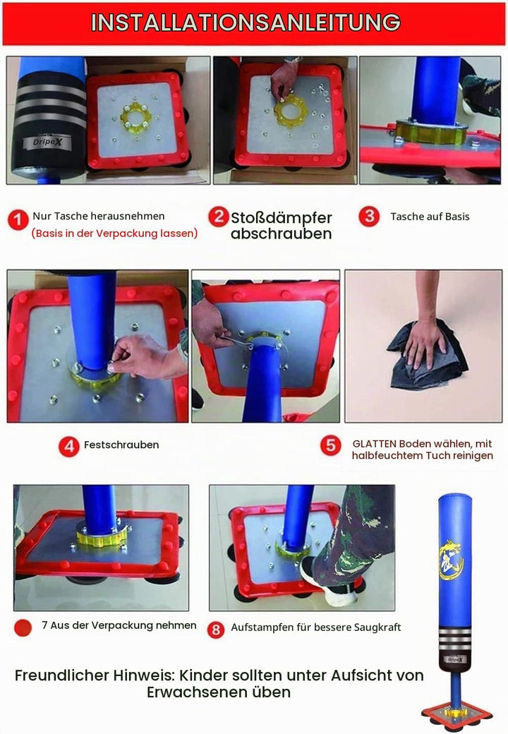 Dripex Boxsack Jugend Freistehender Standboxsack Boxpartner Boxing Trainer Punching Bag, für Taekwon