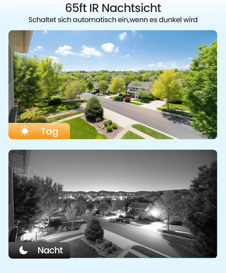 ZOSI Kabelgebunden 2MP PTZ Überwachungskamera Aussen Set mit Audio, 8CH 5MP 1TB DVR, KI Personen-/Au