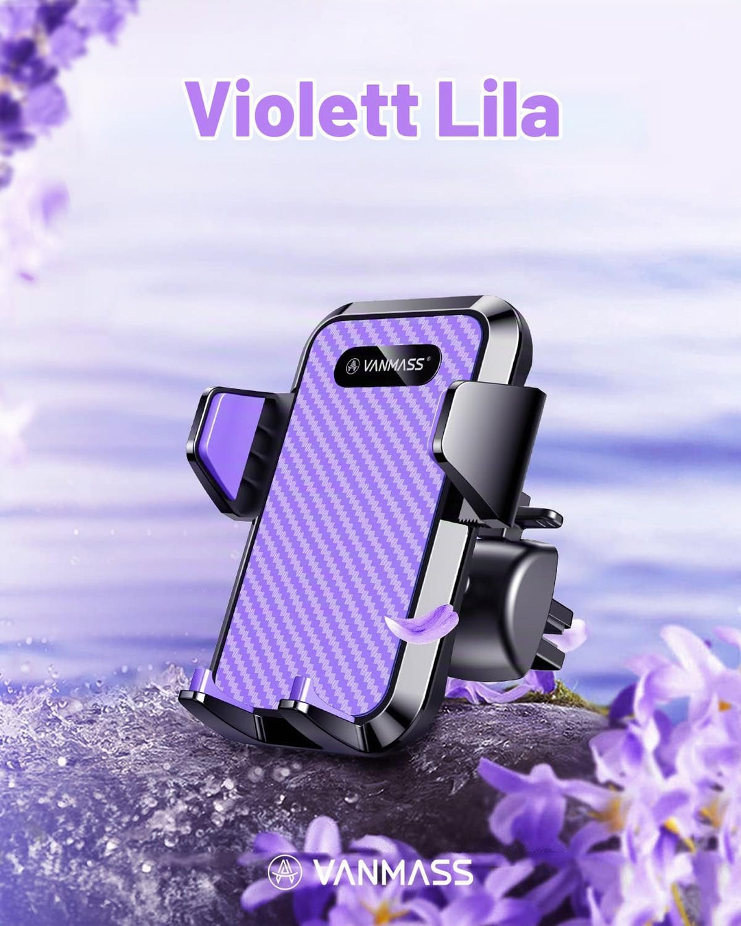 VANMASS Handyhalterung Auto Lüftung Elegantes violett Handy Halterung Auto 4 in 1 Handyhalter Auto S