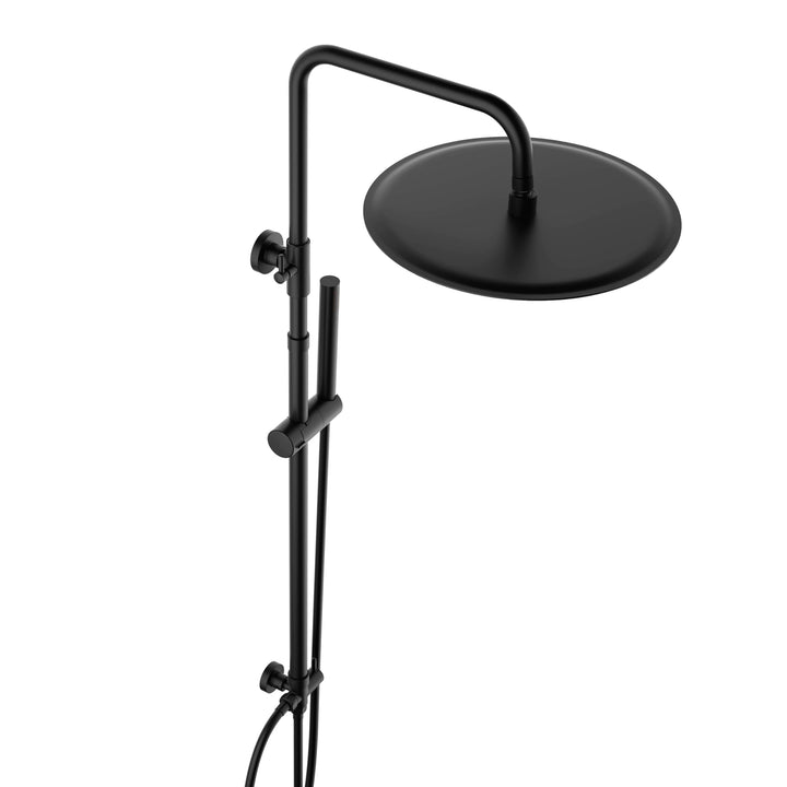 JOHO 304 Edelstahl Duschsystem ohne Armatur, Matt Schwarz Regendusche Duschset mit Wandhalterung, Du