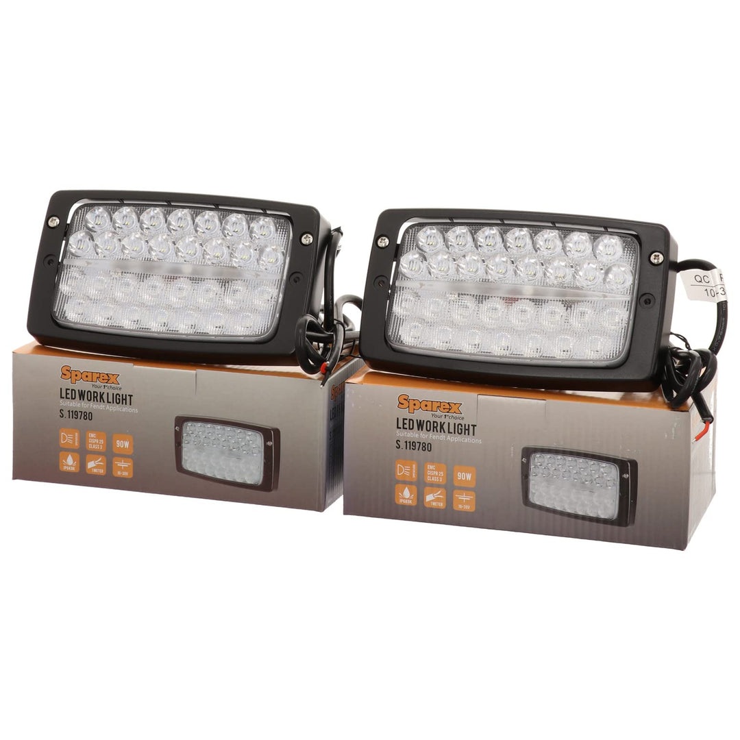 Sparex, 2 x LED-Arbeitsscheinwerfer Fendt/Massey Fergusson/Case, Typ Hella 60 W - 3280 Lumen