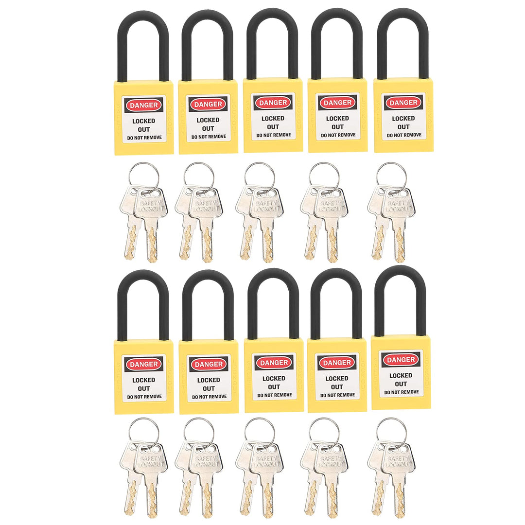 Lockout-Tagout-Schlösser 10 Sätze Lockout-Schloss 2 Schlüssel Pro Vorhängeschloss Staubdichtes Nylon