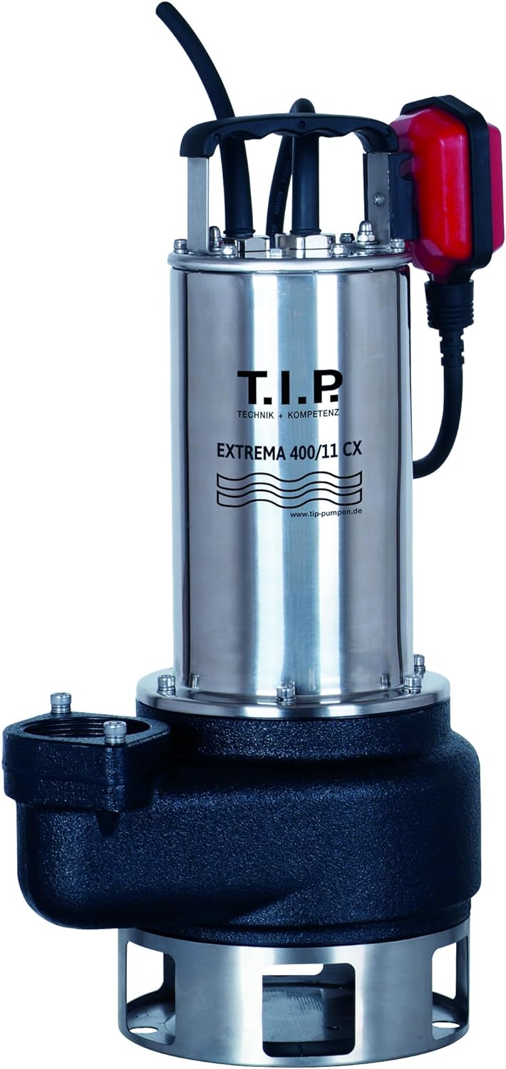 T.I.P. Schmutzwasser Tauchpumpe - Baupumpe Edelstahl (24.000l/h Fördermenge, 11m Förderhöhe, 1,1bar