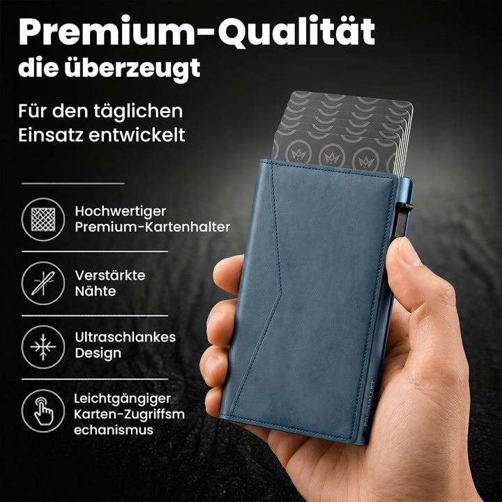 Kartenetui Slim – 8 Karten und geldscheine - RFID Schutz - Magnetischer Verschluss - Portemonnaie -