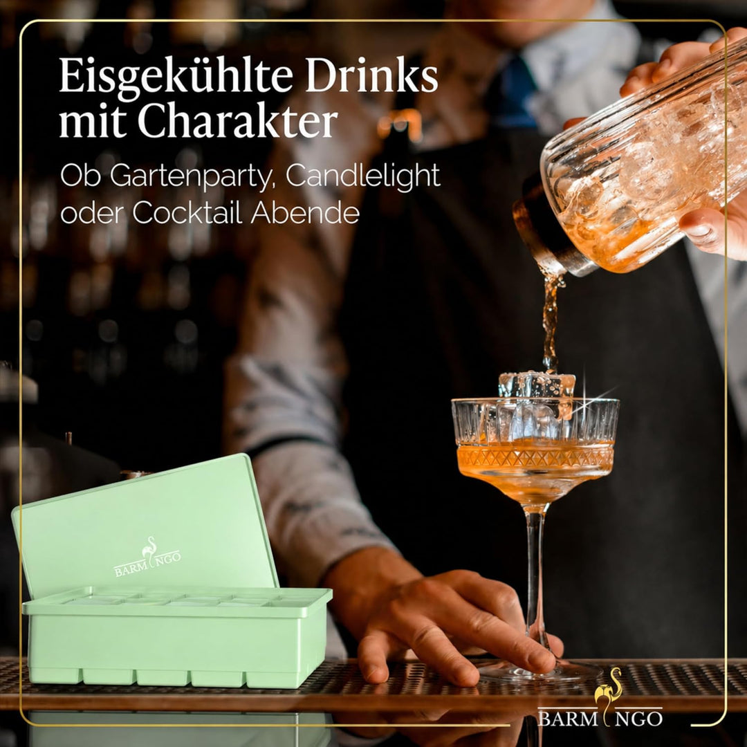 Silikon Eiswürfelform mit Deckel (3er Set) – BPA-freie Eiswürfelform gross/XXL | Grosse Eiswürfel Fo