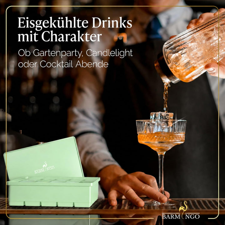Silikon Eiswürfelform mit Deckel (3er Set) – BPA-freie Eiswürfelform gross/XXL | Grosse Eiswürfel Fo