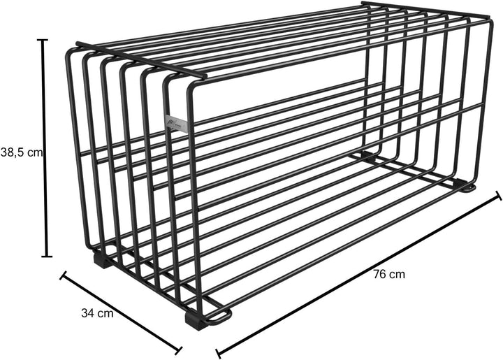 Elegantes Schuhregal Metall (Graphitschwarz) „RODL 2“ – Moderne Schuhaufbewahrung Schuhablage im ele