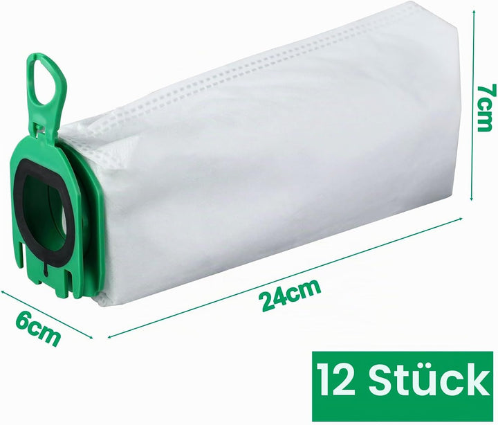 12 Stück Staubsaugerbeutel für Vorwerk Kobold VB100/FP100 - Ersatz Filtertüten - Staubbeutel Zubehör