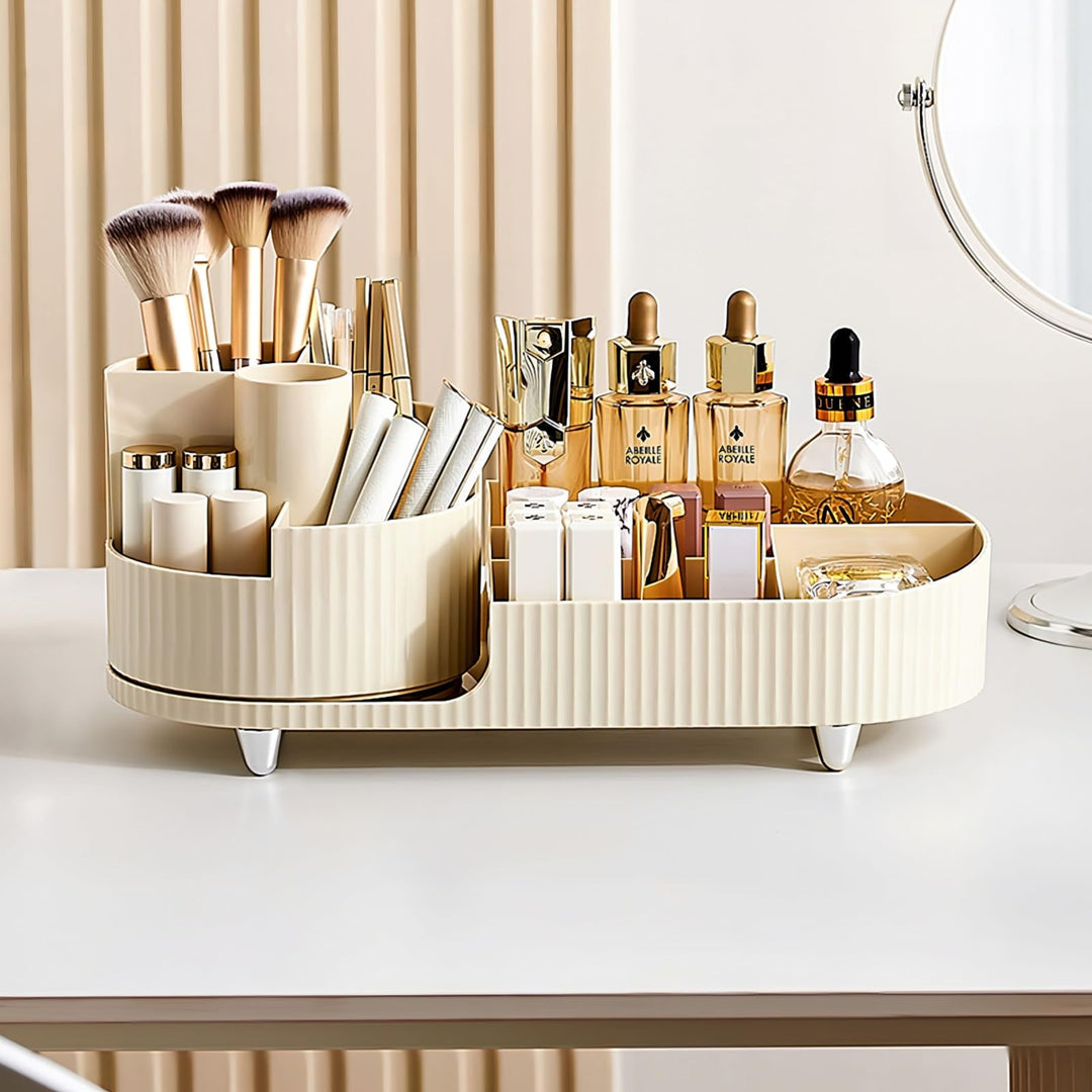 Cinnani Make Up Kosmetik Organizer, 360° Drehbarer Beauty Organizer, Multifunktionale Kosmetikaufbew