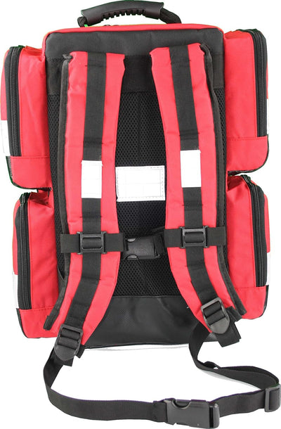 Team Impuls - Notfallrucksack - rot - Nylon - LEER - mit 4 Aussentaschen - Gr. L