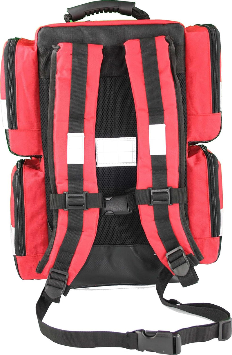 Team Impuls - Notfallrucksack - rot - Nylon - LEER - mit 4 Aussentaschen - Gr. L