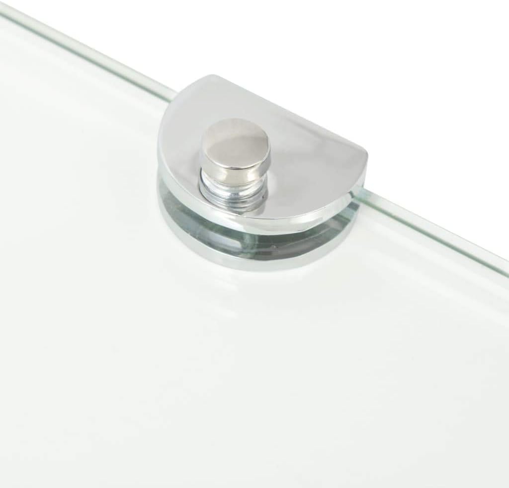 homiuse Wandregal Eckregale 2 STK. mit verchromten Halterungen Glas Transparent Regal Wand Wandregal