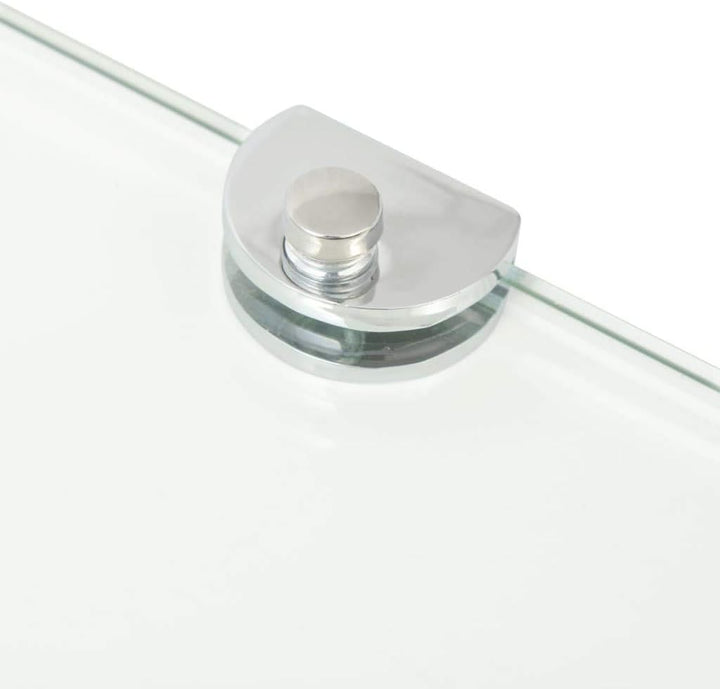 homiuse Wandregal Eckregale 2 STK. mit verchromten Halterungen Glas Transparent Regal Wand Wandregal