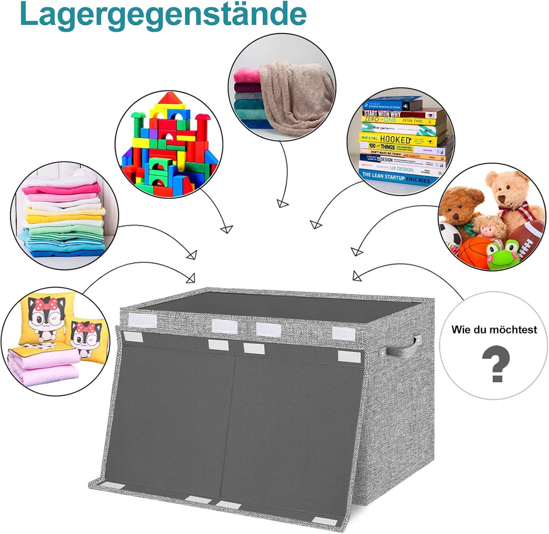 VERONLY Aufbewahrungsbox Spielzeugkiste mit Deckel Kinder - Aufbewahrungsboxen 83L Faltbar Aufbewahr