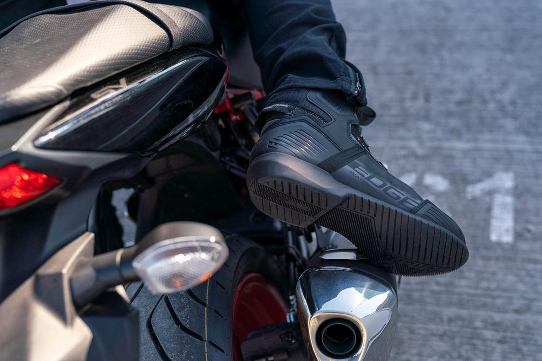 SHIMA EDGE, Motorradschuhe für Männer - Verstärkte Strassenreitschuhe mit ATOP-Verschlusssystem Wass