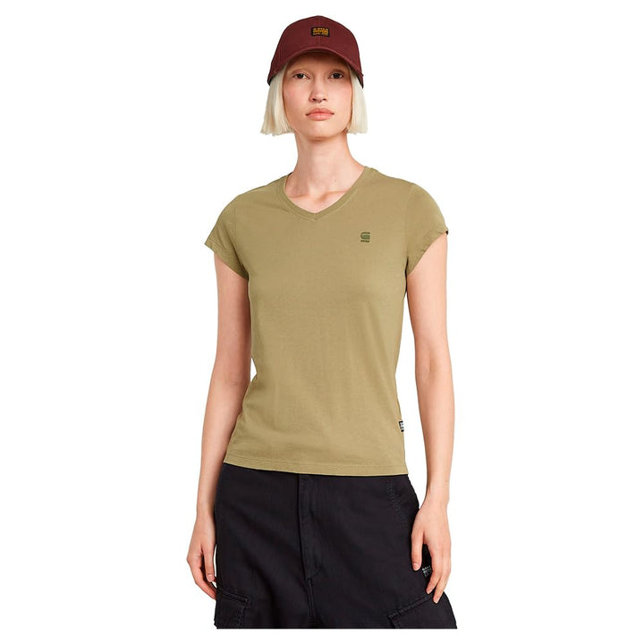 G-Star Damen Eyben Slim V-Neck Top 2.0 XXS Grün (Ensis Green D24533-4107-6057), XXS Gr&amp;